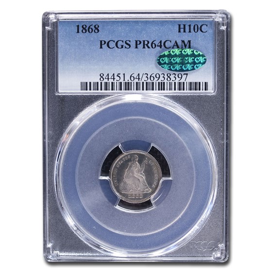 1868 Liberty Seated Half Dime PR-64 Cameo PCGS CAC 1868 Liberty Seated Half Dime PR-64 Cameo PCGS CAC